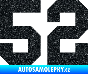 Samolepka Startovní číslo 52 Ultra Metalic černá