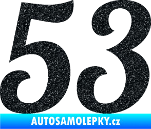 Samolepka Startovní číslo 53 typ 3 Ultra Metalic černá