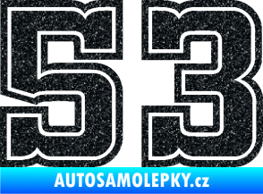 Samolepka Startovní číslo 53 typ 5 Ultra Metalic černá