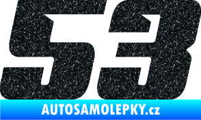 Samolepka Startovní číslo 53 typ 6 Ultra Metalic černá