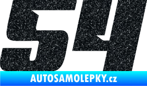Samolepka Startovní číslo 54 typ 6 Ultra Metalic černá