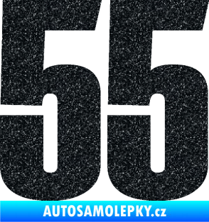 Samolepka Startovní číslo 55 typ 2   Ultra Metalic černá