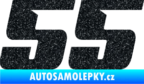 Samolepka Startovní číslo 55 typ 6 Ultra Metalic černá