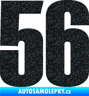 Samolepka Startovní číslo 56 typ 2   Ultra Metalic černá