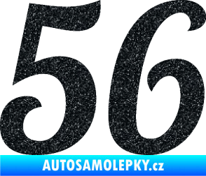 Samolepka Startovní číslo 56 typ 3 Ultra Metalic černá