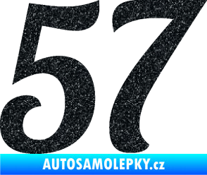Samolepka Startovní číslo 57 typ 3 Ultra Metalic černá
