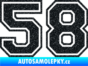 Samolepka Startovní číslo 58 typ 4 Ultra Metalic černá