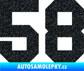 Samolepka Startovní číslo 58 Ultra Metalic černá