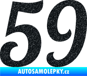 Samolepka Startovní číslo 59 typ 3 Ultra Metalic černá