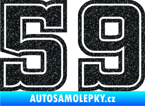 Samolepka Startovní číslo 59 typ 5 Ultra Metalic černá