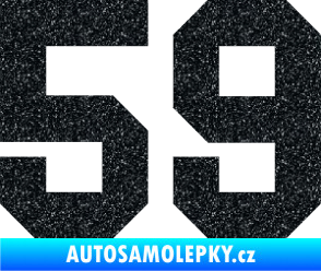Samolepka Startovní číslo 59 Ultra Metalic černá