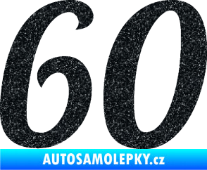 Samolepka Startovní číslo 60 typ 3 Ultra Metalic černá