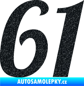 Samolepka Startovní číslo 61 typ 3 Ultra Metalic černá