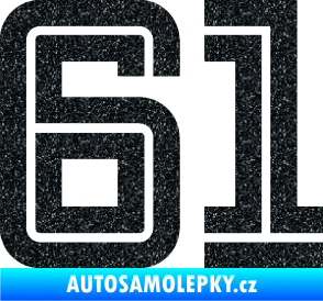 Samolepka Startovní číslo 61 typ 7 Ultra Metalic černá