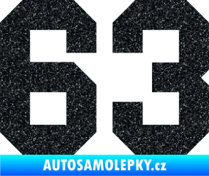 Samolepka Startovní číslo 63 Ultra Metalic černá