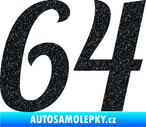 Samolepka Startovní číslo 64 typ 3 Ultra Metalic černá