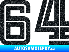 Samolepka Startovní číslo 64 typ 7 Ultra Metalic černá