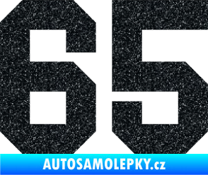 Samolepka Startovní číslo 65 Ultra Metalic černá
