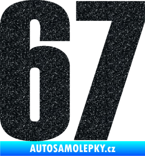Samolepka Startovní číslo 67 typ 2      Ultra Metalic černá