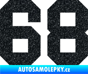 Samolepka Startovní číslo 68 Ultra Metalic černá