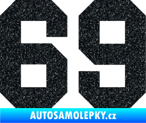 Samolepka Startovní číslo 69 Ultra Metalic černá
