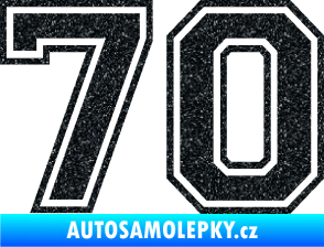 Samolepka Startovní číslo 70 typ 4 Ultra Metalic černá
