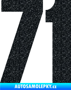 Samolepka Startovní číslo 71 typ 2  Ultra Metalic černá