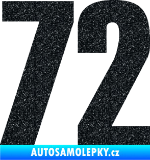 Samolepka Startovní číslo 72 typ 2   Ultra Metalic černá