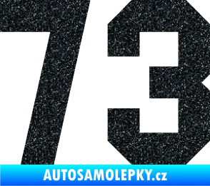 Samolepka Startovní číslo 73 Ultra Metalic černá
