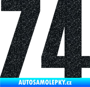 Samolepka Startovní číslo 74 typ 2     Ultra Metalic černá