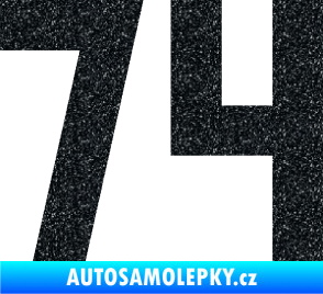 Samolepka Startovní číslo 74 Ultra Metalic černá