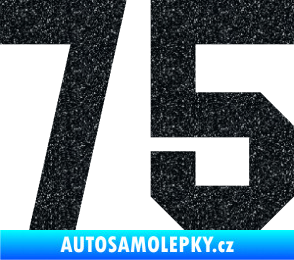 Samolepka Startovní číslo 75 Ultra Metalic černá