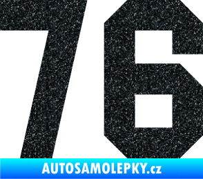 Samolepka Startovní číslo 76 Ultra Metalic černá