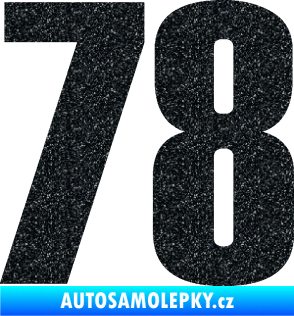 Samolepka Startovní číslo 78 typ 2         Ultra Metalic černá
