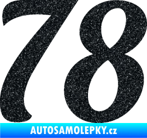 Samolepka Startovní číslo 78 typ 3   Ultra Metalic černá