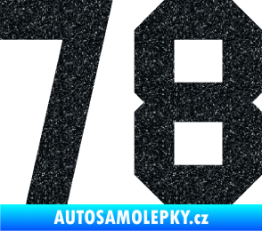 Samolepka Startovní číslo 78 Ultra Metalic černá