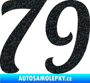 Samolepka Startovní číslo 79 typ 3   Ultra Metalic černá