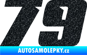 Samolepka Startovní číslo 79 typ 6 Ultra Metalic černá