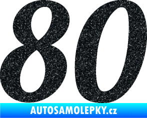 Samolepka Startovní číslo 80 typ 3   Ultra Metalic černá