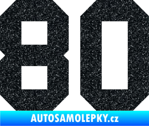Samolepka Startovní číslo 80 Ultra Metalic černá