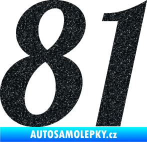 Samolepka Startovní číslo 81 typ 3   Ultra Metalic černá