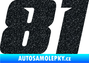 Samolepka Startovní číslo 81 typ 6 Ultra Metalic černá