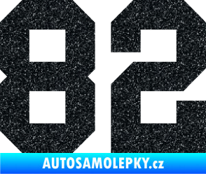 Samolepka Startovní číslo 82 Ultra Metalic černá