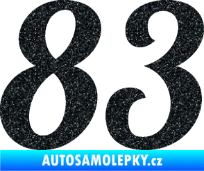 Samolepka Startovní číslo 83 typ 3   Ultra Metalic černá