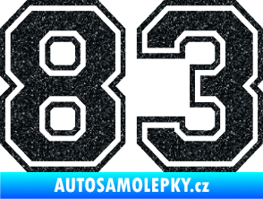 Samolepka Startovní číslo 83 typ 4 Ultra Metalic černá