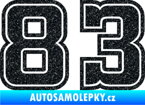 Samolepka Startovní číslo 83 typ 5 Ultra Metalic černá