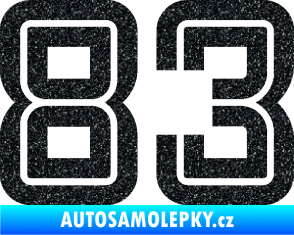 Samolepka Startovní číslo 83 typ 7 Ultra Metalic černá