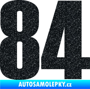 Samolepka Startovní číslo 84 typ 2    Ultra Metalic černá