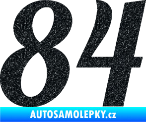 Samolepka Startovní číslo 84 typ 3  Ultra Metalic černá