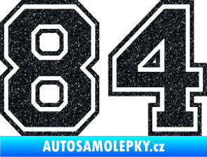 Samolepka Startovní číslo 84 typ 4 Ultra Metalic černá